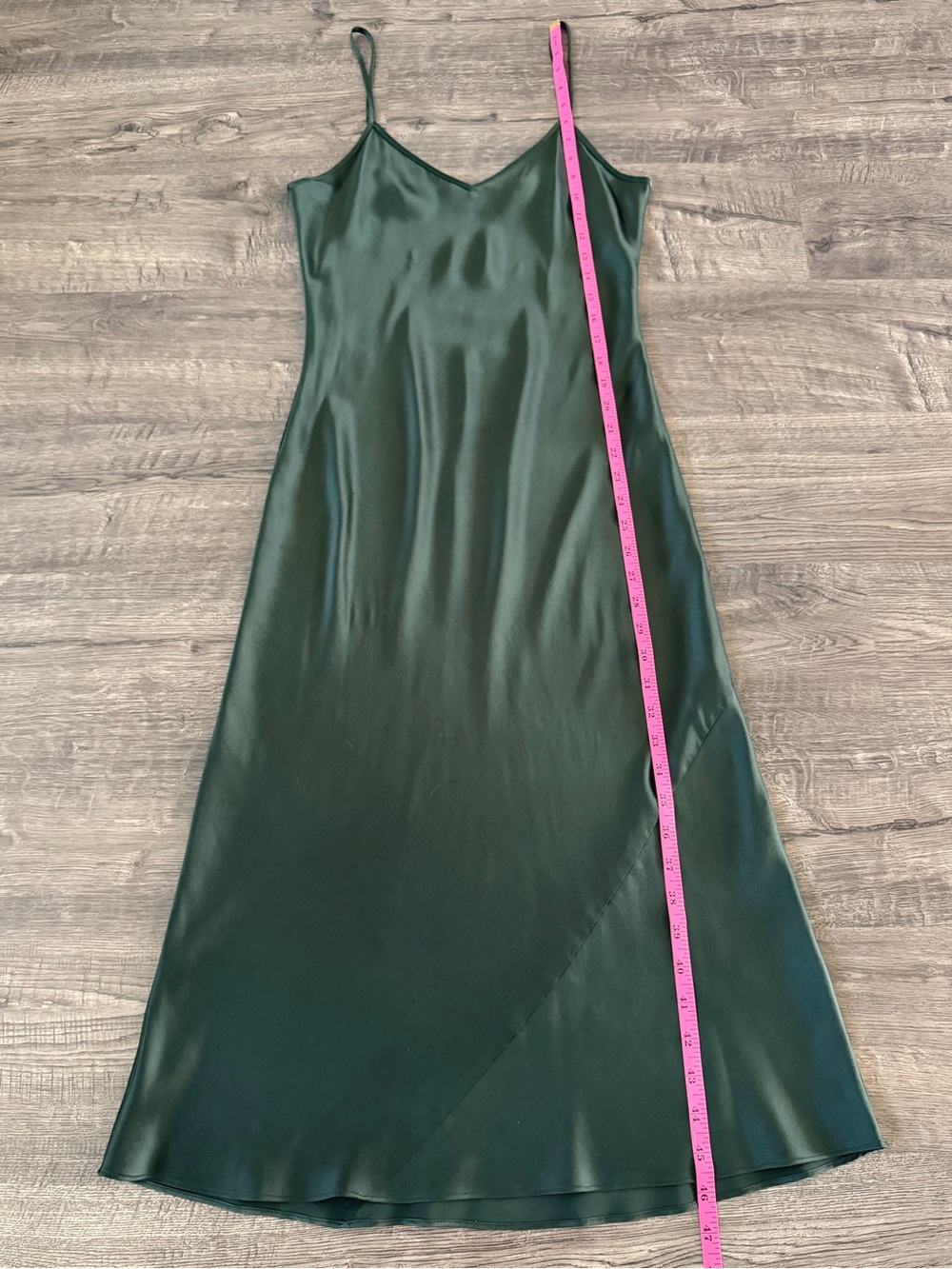 Quince Washable Silk Bias Cut Midi Dress Forest Green XS - Picture 11 of 15